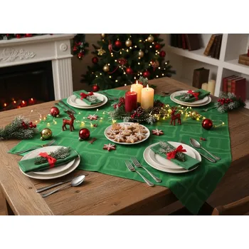 ubrus HEDVA ČESKÝ BROKÁT Ubrus Odaska 65x65 ryby zelená