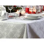 HEDVA ČESKÝ BROKÁT Ubrus Odaska zvonek v mřížce stříbrná Rozměr ubrusu: 160x180