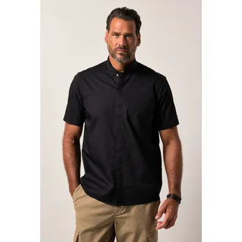 Pánská košile JP1880, Plus size Kuchařská košile JP1880, krátké rukávy, stojáček, patentní knoflíky, Boxy střih, do 8XL pro plnoštíhlé nadměrná velikost, 840233100-1456, černý, 7XL, Plus size oblečení, Oblečení pro vysoké muže, Nadměrné velikosti, Oblečení pro plnoštíh