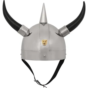 Karnevalový kostým Mythrojan Fantasy rohatá přilba se lvem, ocel 20 gauge