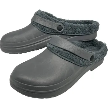 Pánské tenisky Adcz Pánské šedé zateplené gumové nazouváky Barva: Šedá, Velikost: 48