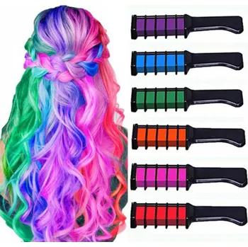 Barva na vlasy Hřeben s barevnými křídami na vlasy 6 barev