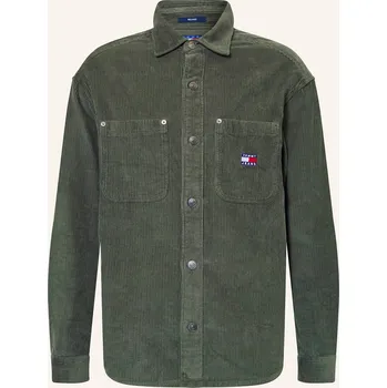 Pánská košile Tommy Jeans Pánská Manšestrová Svrchní Košile, tmavě zelená, 44