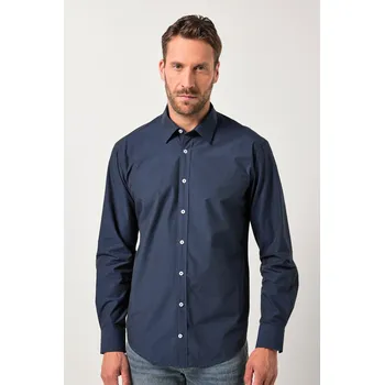 Pánská košile JP1880, Plus size Kostkovaná košile JP1880, dlouhé rukávy, Kent límeček, Modern střih, do 8XL pro plnoštíhlé nadměrná velikost, 841207130-1907, modrý, 8XL, Plus size oblečení, Oblečení pro vysoké muže, Nadměrné velikosti, Oblečení pro plnoštíhlé.