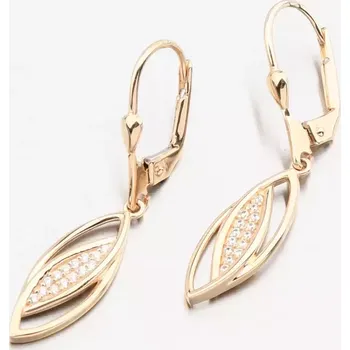 Náušnice Dámské náušnice žluté zlato 585 zirkon visací 223P-122046