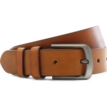 Opasek Světle hnědý kožený hladký pánský opasek Sajol