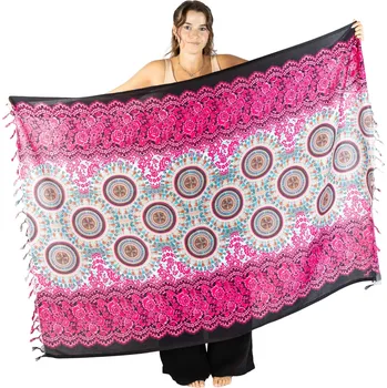 Šátek Sarong / pareo / plážový šátek s mandalami Natori Pink, Sittar.cz