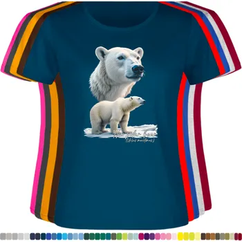 Dámské tričko damske-levne-bavlnene-tricko-digitalni-potisk-ledni-medvedi Barva: Petrol - petrolejové, velikost: M