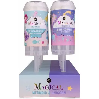 KONFETY do koupele 25g MAGICAL UNICORN and MERMAID v push-popu, 2 motivy ACCENTRA