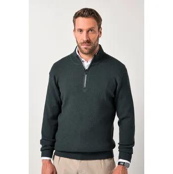 Pánský svetr JP1880, Plus size Úpletový troyer JP1880, žebrovaný úplet, límeček se zipem, do 7XL pro plnoštíhlé nadměrná velikost, 841872137-1460, zelený, XXL, Plus size oblečení, Oblečení pro vysoké muže, Nadměrné velikosti, Oblečení pro plnoštíhlé.