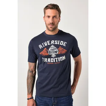 Pánské tričko JP1880, Plus size Tričko, JP1880, krátké rukávy, potisk na hrudi, do 8XL pro plnoštíhlé nadměrná velikost, 841222130-1455, modrý, 6XL, Plus size oblečení, Oblečení pro vysoké muže, Nadměrné velikosti, Oblečení pro plnoštíhlé.