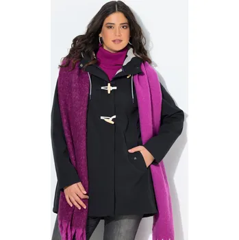 Pánská softshellová bunda Ulla Popken, Plus size HYPRAR softshellová bunda, vodoodpudivá, velké knoflíky pro plnoštíhlé nadměrná velikost, 829102100-1129, černý, 46/48, Nadměrné velikosti, Plus size oblečení, Oblečení pro boubelky, Oblečení pro baculky, Oblečení pro plnoštíhlé, Ob