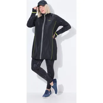 Dámský kabát Ulla Popken, Plus size Funkční kabát 2v1, odepínací rukávy, kapsy na zip pro plnoštíhlé nadměrná velikost, 841473100-1132, černý, 58/60, Nadměrné velikosti, Plus size oblečení, Oblečení pro boubelky, Oblečení pro baculky, Oblečení pro plnoštíhlé, Oblečení