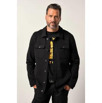 Pánská mikina JP1880, Plus size Mikina JP1880, trucker styl, potisk na zádech, 3 kapsy, do 8XL pro plnoštíhlé nadměrná velikost, 841721100-1456, černý, 7XL, Plus size oblečení, Oblečení pro vysoké muže, Nadměrné velikosti, Oblečení pro plnoštíhlé.