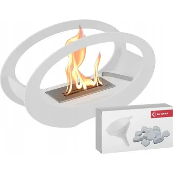 Krbová kamna VOLNĚ STOJÍCÍ BIOKRB ECHO BÍLÝ DÁRKY ECHO/BIALY/ZESTAW/KAMIENIE