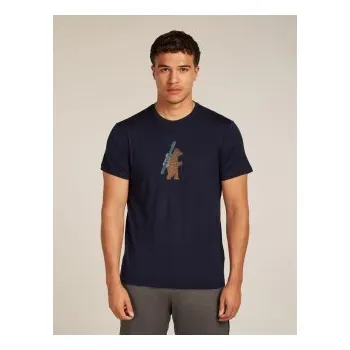 Icebreaker Mens 150 Tech Lite SS Tee Bear Tour, Midnight Navy