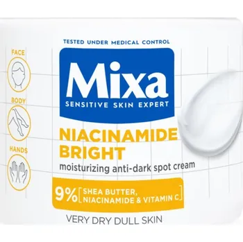 Mixa Niacinamide Bright tělový krém pro rozjasnění a hydrataci 400 ml