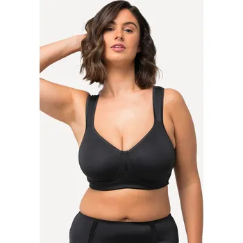 Podprsenka Ulla Popken, Plus size Wellness podprsenka, mikrovlákno, bez kostic, košíčky C-E pro plnoštíhlé nadměrná velikost, 812319100-1093, černý, 100D, Nadměrné velikosti, Plus size oblečení, Oblečení pro boubelky, Oblečení pro baculky, Oblečení pro plnoštíhlé, O