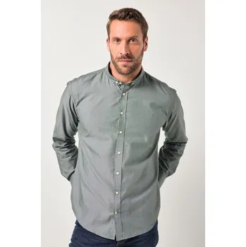 Pánská košile JP-Aware, Plus size Oxford košile JP AWARE, dlouhé rukávy, do 8XL pro plnoštíhlé nadměrná velikost, 842823442-1460, zelený, XXL, Plus size oblečení, Oblečení pro vysoké muže, Nadměrné velikosti, Oblečení pro plnoštíhlé.