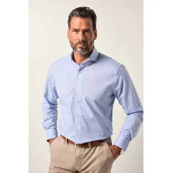Pánská košile JP1880, Plus size Business košile JP1880, dlouhé rukávy, EasyCare, žraločí límeček, Modern střih, do 8XL pro plnoštíhlé nadměrná velikost, 840574709-1907, modrý, 8XL, Plus size oblečení, Oblečení pro vysoké muže, Nadměrné velikosti, Oblečení pro plnoštíhl