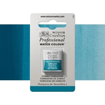 Vodová barva Akvarelová barva Winsor & Newton Professional, půlpánvička - Cobalt Turquoise