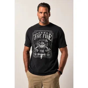 Pánské tričko JP1880, Plus size Tričko JP1880, krátké rukávy, kulatý výstřih, gril, do 8XL pro plnoštíhlé nadměrná velikost, 840127100-1456, černý, 7XL, Plus size oblečení, Oblečení pro vysoké muže, Nadměrné velikosti, Oblečení pro plnoštíhlé.