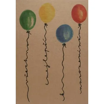 Přáníčko BeBechy – recyklovaný papír - Balónky tiskopis