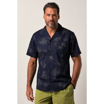 Pánská košile JP1880, Plus size Košile JP1880, krátké rukávy, Cuba límeček, plošný potisk, Cuba střih, do 8XL pro plnoštíhlé nadměrná velikost, 840080130-1456, modrý, 7XL, Plus size oblečení, Oblečení pro vysoké muže, Nadměrné velikosti, Oblečení pro plnoštíhlé.