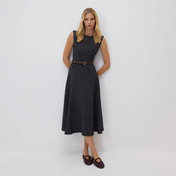 Dámské šaty Reserved - Šaty s řetízkovým páskem - antracitová - 112GP-86X - 112GP-86X-S