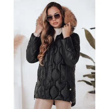 Dámská zimní bunda LUMORE s kapucí, khaki DStreet černá | kaki 3424725