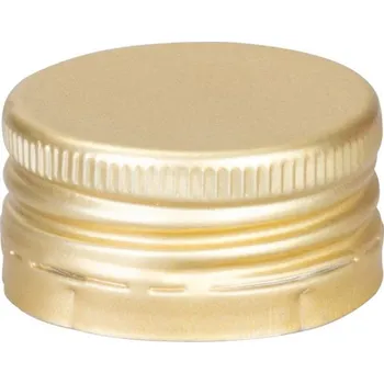 Zátka ALU na demižón, zlatá, vrchnák so závitom, 35/18 mm