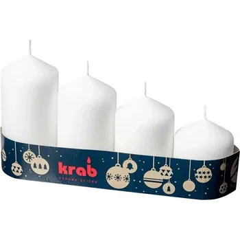 Svíčka Krab svíčka postupka 50 mm 4 ks bílá
