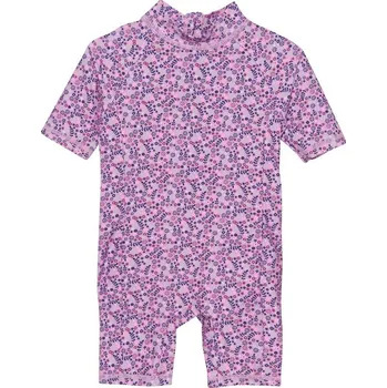 Dívčí plavky Color kids Kojenecký overal do vody Baby suit S/S AOP