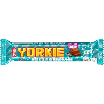 Čokoládová tyčinka Nestlé Yorkie Duo čokoládová tyčinka s příchutí sušenky a brownie 66 g