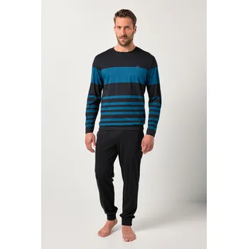 Pánské pyžamo JP1880, Plus size Pyžamo JP1880, břišní střih, dvojdílné, pruhy, do 8XL pro plnoštíhlé nadměrná velikost, 829316768-1459, modrý, XL, Plus size oblečení, Oblečení pro vysoké muže, Nadměrné velikosti, Oblečení pro plnoštíhlé.