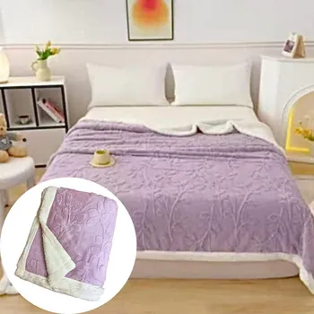 deka TiaHome Deka Flower luxury beránková z mikroplyše 150x200 cm fialová