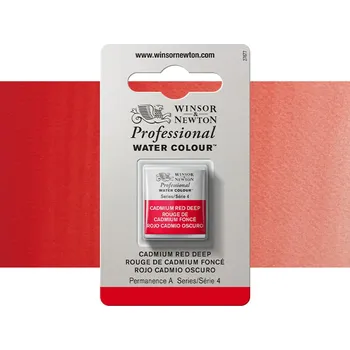 Vodová barva Akvarelová barva Winsor & Newton Professional, půlpánvička - Cadmium Red Deep