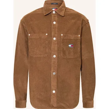 Pánská košile Tommy Jeans Pánská Manšestrová Svrchní Košile, hnědá, 38