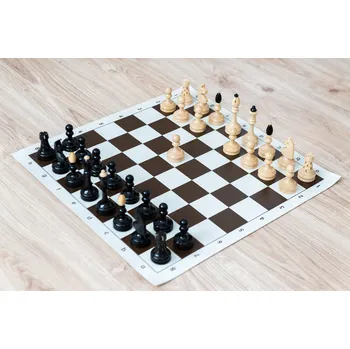 Šachy Česká klubovka originál s hnědou šachovnicí + doprava zdarma