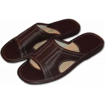 Pánské pantofle Ovčíno pánské kožené domácí pantofle - bez špice - venkovní EU 46