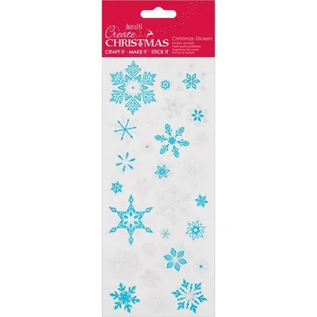 Dětské zboží Docrafts Třpytivé samolepky Sněhové vločky modrobílé
