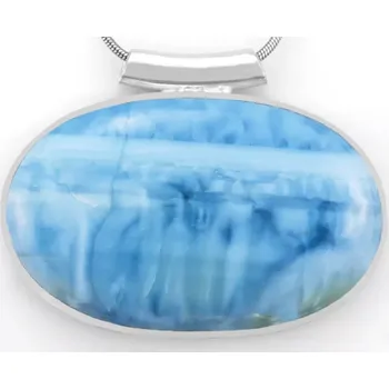 Přívěsek Větší stříbrný přívěsek (Ag 925/1000) s modrým opálem QAA, ovál cca 31 x 48 mm, RARITA (OPM1512P)