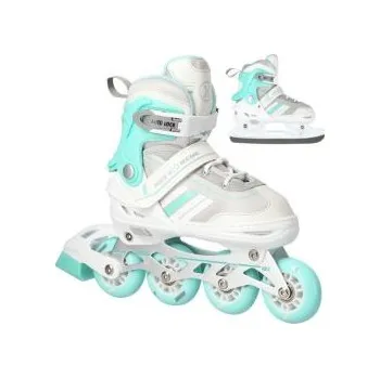 Kolečkové brusle Brusle NILS Extreme NH18191 2v1 bílo-modré - - Výběr variant -