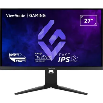Monitor ViewSonic XG275D1-4K 27" LED monitor, herní, 27", IPS, 3840×2160, 16:9, 160Hz, FreeSync, G-Sync, 0,5ms, 300cd/m2, 2× HDMI, DisplayPort, USB-C, Pivot, en. tř. F, černý XG275D1-4K