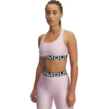Podprsenka Dámská sportovní podprsenka s výztuží Under Armour HG MID BRANDED W růžová 1383544-647 - XS | UK 11,5 | US 12,5