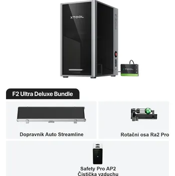 Gravírování xTool F2 Ultra - 60W MOPA + 40W diodový laser DELUXE SADA