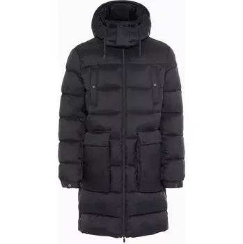 Pánská casual bunda PORSCHE DESIGN Lightweight parka Bunda prošívaná odlehčená delšího střihu s kapucí černá (Lehká parka bez peří s velkými kapsami s klopami a odnímatelnou kapucí.)