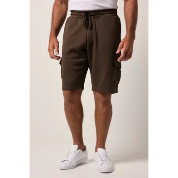 Pánské kraťasy JP1880, Plus size Teplákové cargo bermudy, elastický pas, cargo kapsy pro plnoštíhlé nadměrná velikost, 805708329-1459, černý, XL, Plus size oblečení, Oblečení pro vysoké muže, Nadměrné velikosti, Oblečení pro plnoštíhlé.