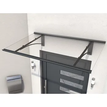 Stříška nad vchodové dveře Guttavordach vchodová stříška Pultová PT/GR 160x90cm anthrazit (černá/čirá 7200536)