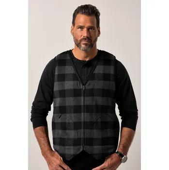 Pánská vesta JP1880, Plus size Vlněná vesta JP1880, vysoký podíl vlny, teddy podšívka, zip, do 7XL pro plnoštíhlé nadměrná velikost, 841548100-1453, černý, 4XL, Plus size oblečení, Oblečení pro vysoké muže, Nadměrné velikosti, Oblečení pro plnoštíhlé.